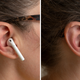 The new AirPods (right) benefit from the shorter stem and better weight distribution which makes them easier to keep stuck in your ears. I’ve always struggled to wear the second-gen AirPods (left), but the new version is much improved here.